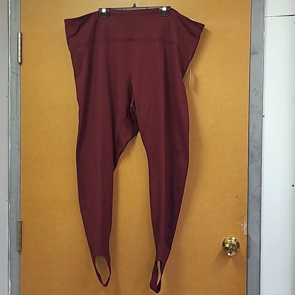 Old Navy Maroon High Rise Cozecore Stirupped Leggings